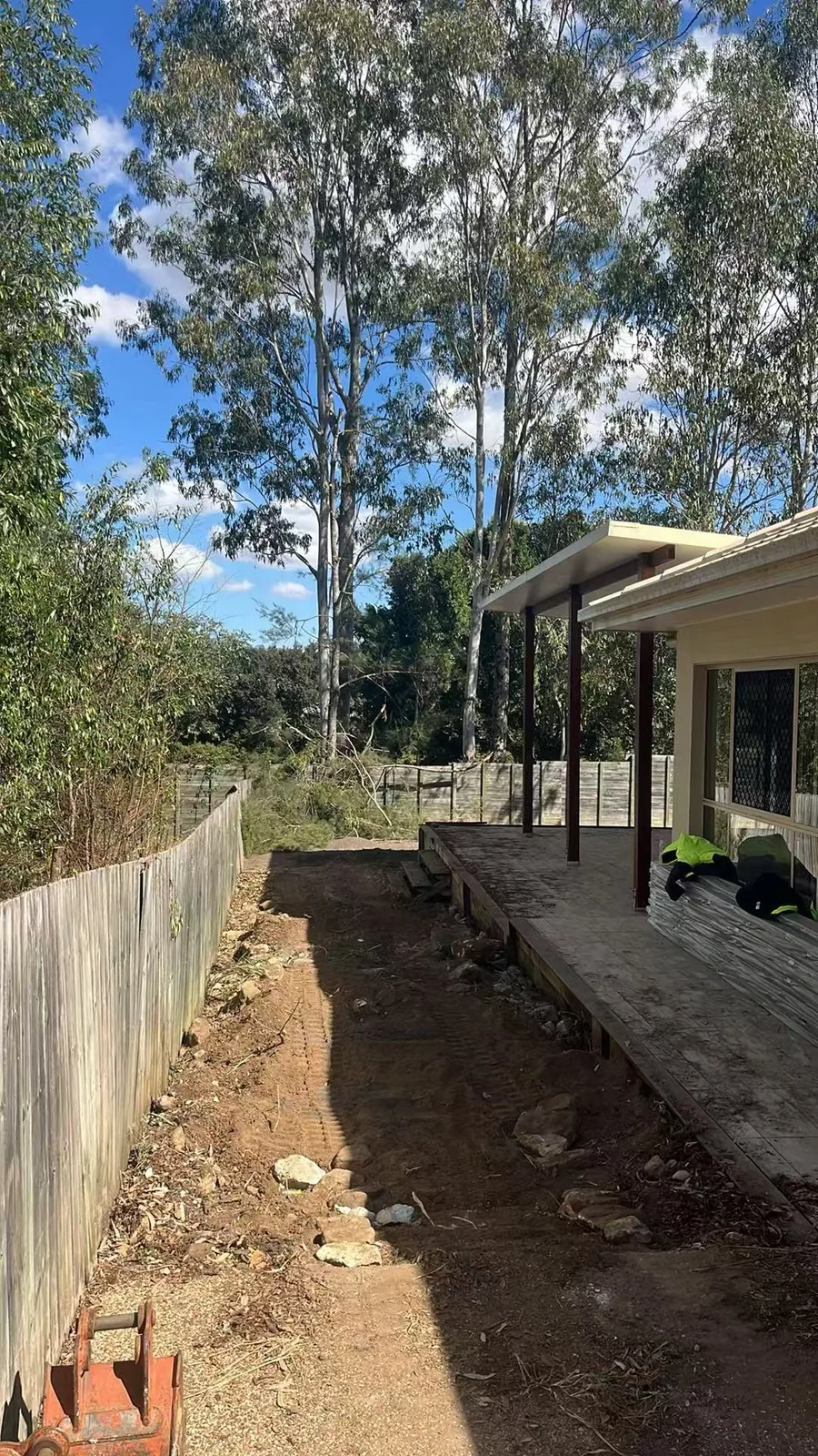 Cleared side access area after tree removal work